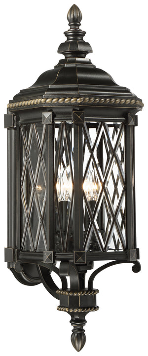 Minka-Lavery - 9322-585 - Four Light Outdoor Wall Mount - Bexley Manor - Black w/Gold Highlights