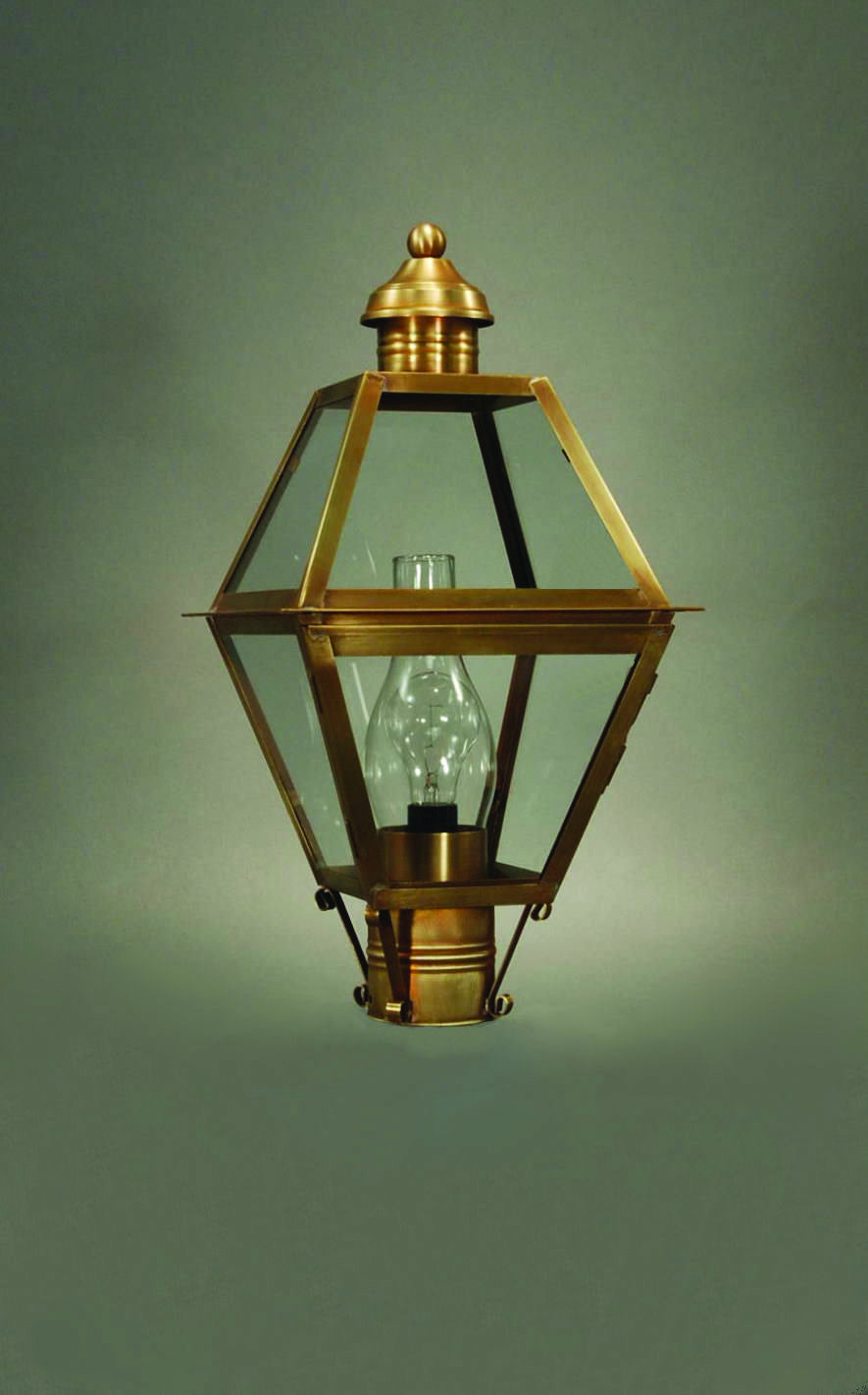 Northeast Lantern - 1003-AB-CIM-CLR - One Light Post Mount - Boston - Antique Brass