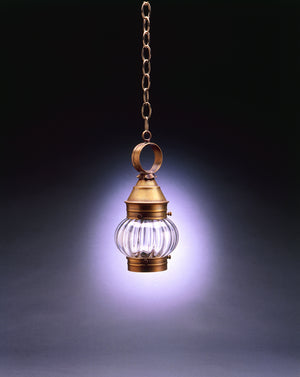 Northeast Lantern - 2012-AB-MED-OPT - One Light Hanging Lantern - Cageless Onion - Antique Brass