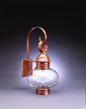 Northeast Lantern - 2041-AC-MED-CLR - One Light Wall Mount - Cageless Onion - Antique Copper