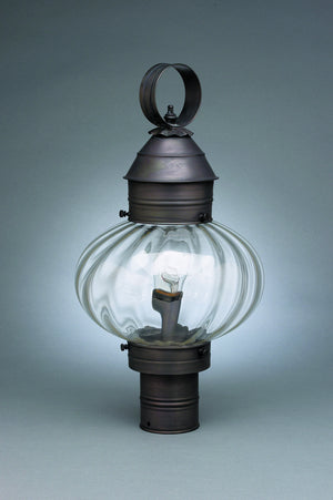 Northeast Lantern - 2043-DB-MED-OPT - One Light Post Mount - Cageless Onion - Dark Brass