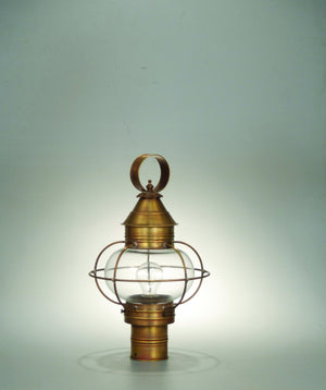 Northeast Lantern - 2533-AB-MED-CLR - One Light Post Mount - Onion - Antique Brass