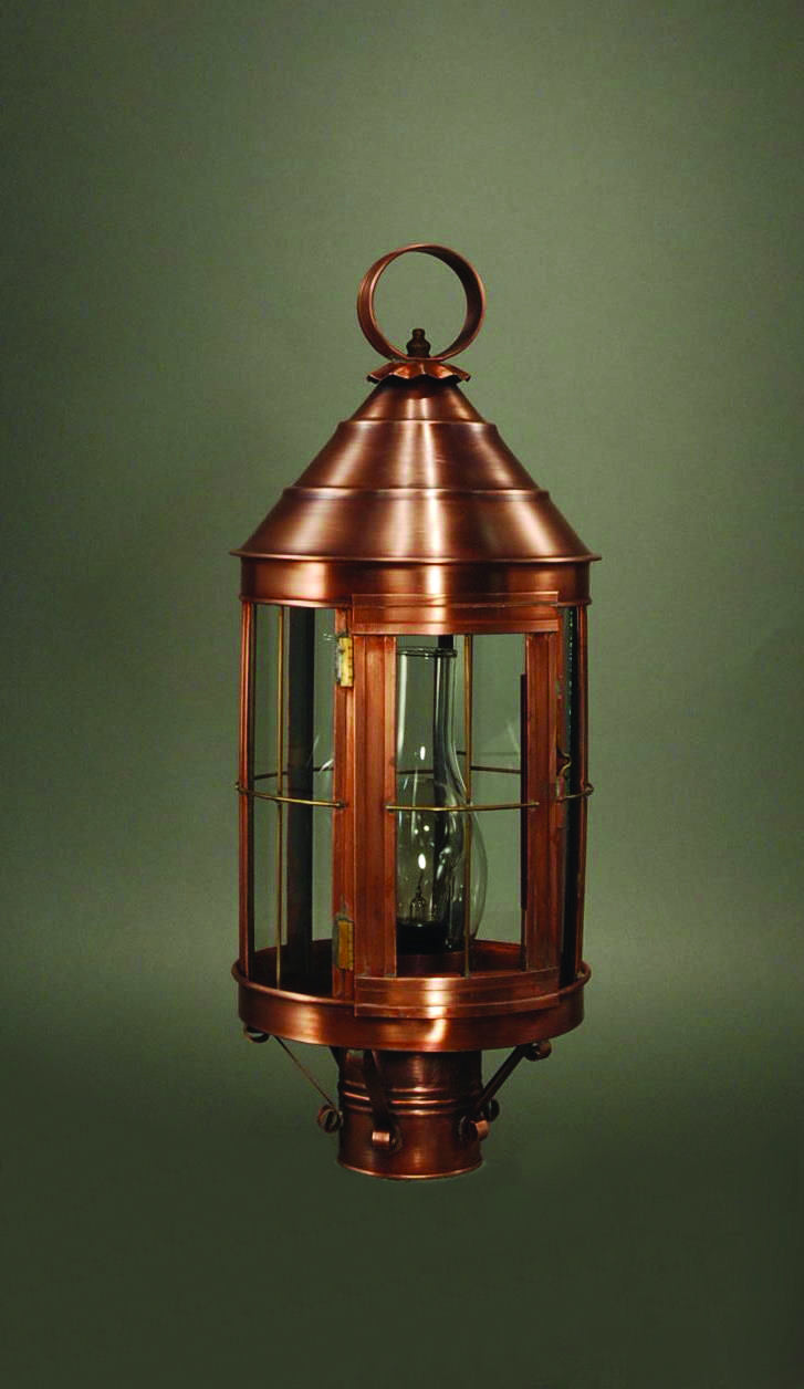 Northeast Lantern - 3333-AC-CIM-CLR - One Light Post Mount - Heal - Antique Copper