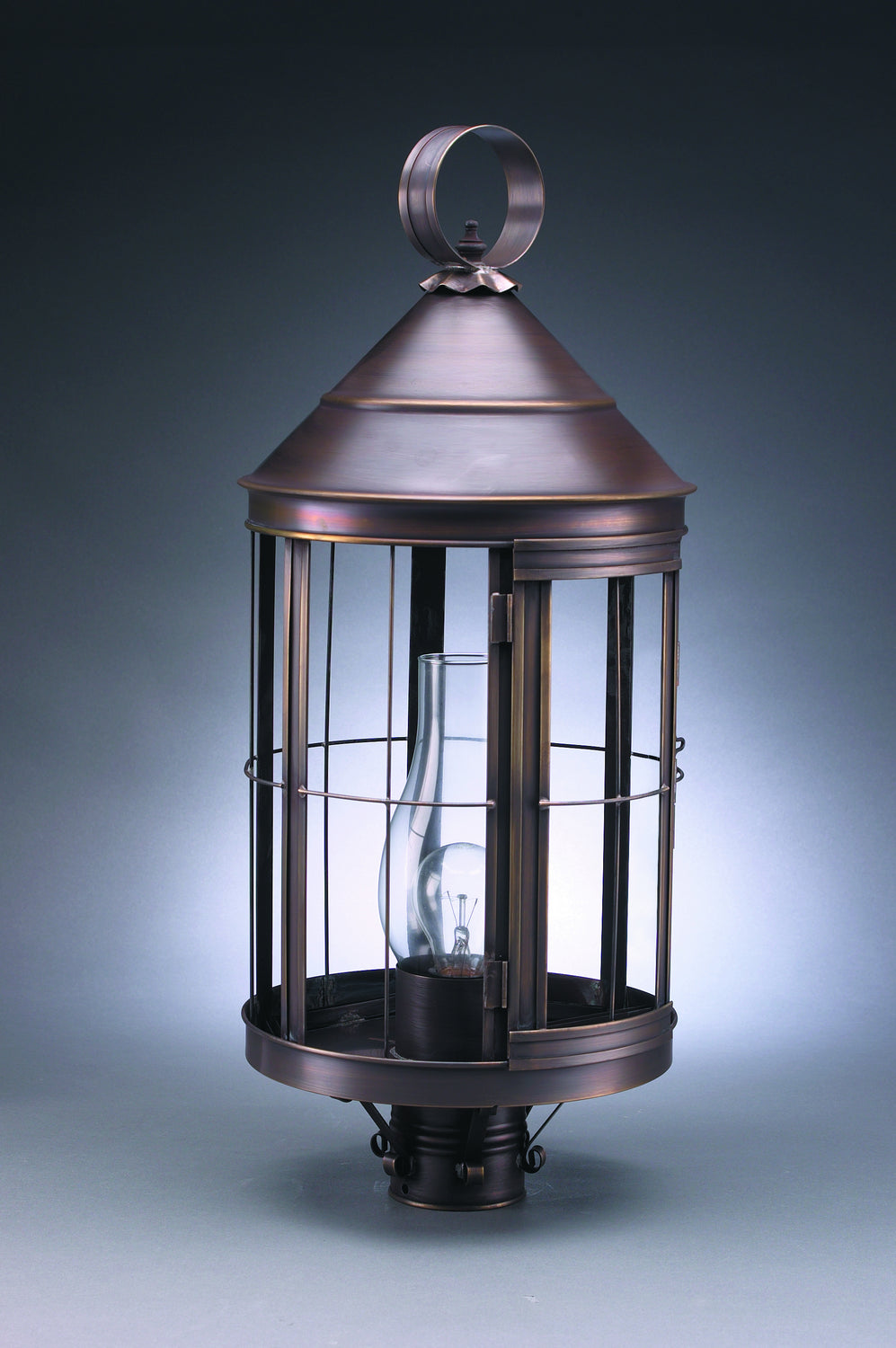 Northeast Lantern - 3353-DAB-CIM-CLR - One Light Post Mount - Heal - Dark Antique Brass