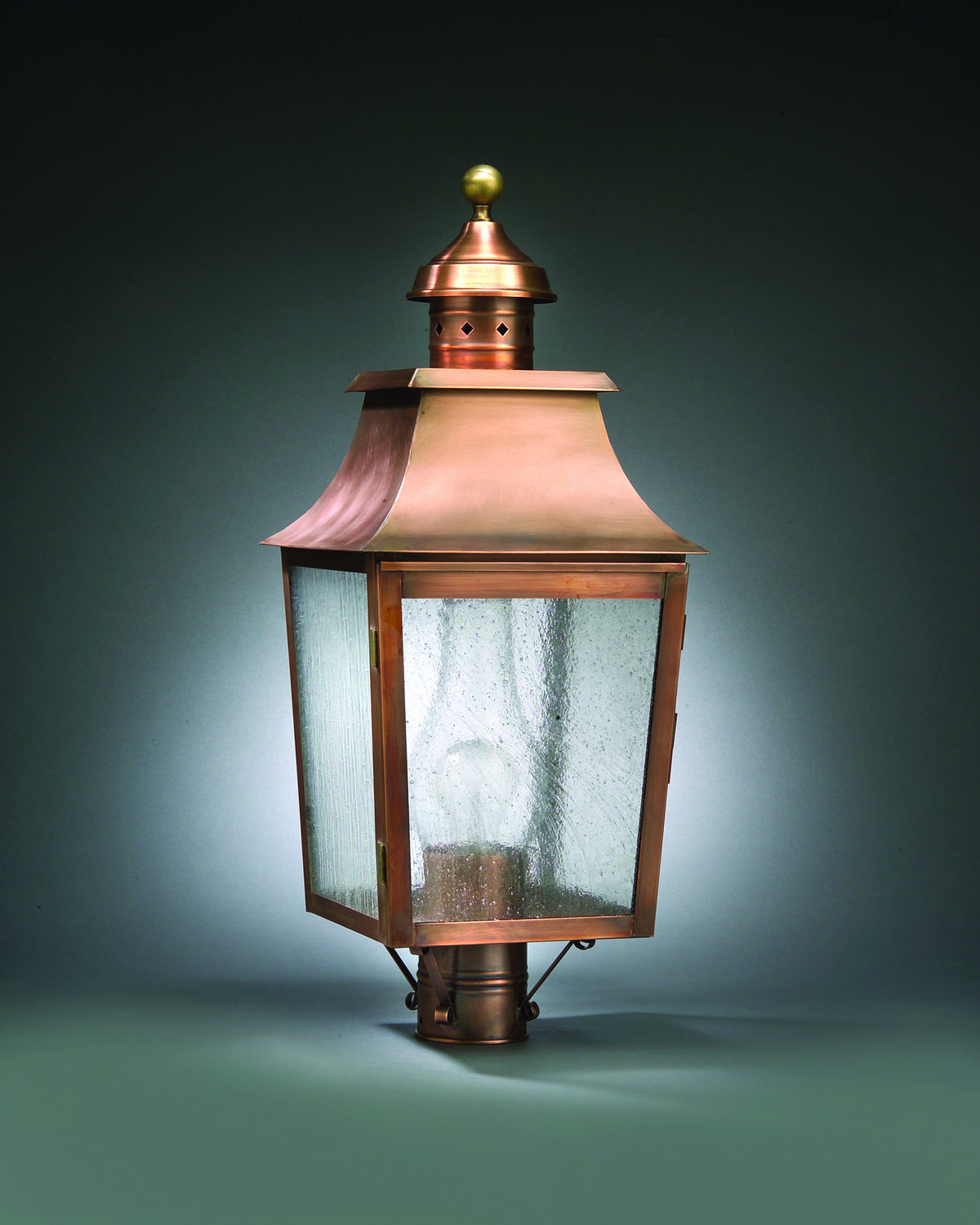 Northeast Lantern - 5543-AC-CIM-CSG - One Light Post Mount - Sharon - Antique Copper