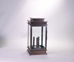 Northeast Lantern - 8933P-DAB-LT3-CSG - Three Light Pier Mount - Empire - Dark Antique Brass