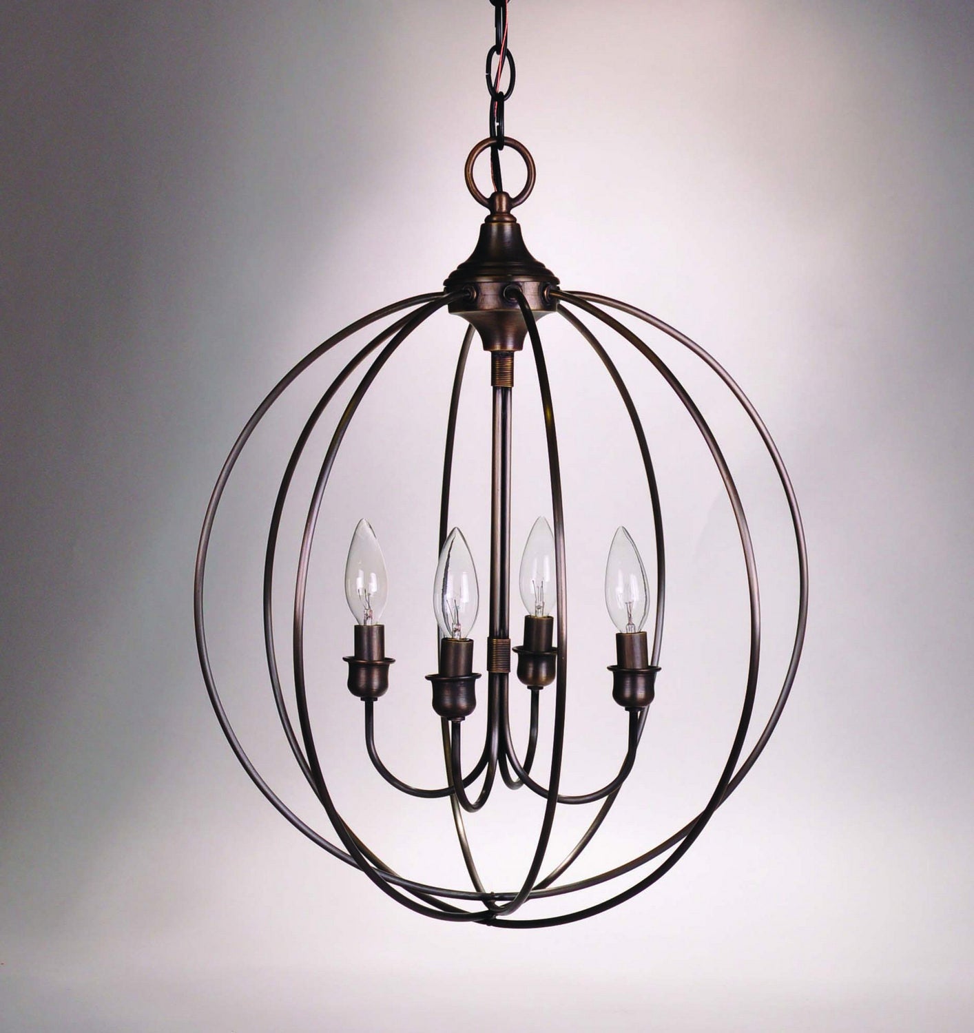 Northeast Lantern - CH904-DAB-LT4 - Four Light Hanging Lantern - Orb - Dark Antique Brass