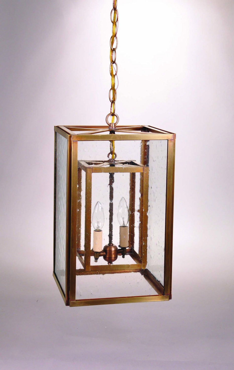 Northeast Lantern - SS1016-AB-LT2-CSG - Two Light Hanging Lantern - Foyer - Antique Brass