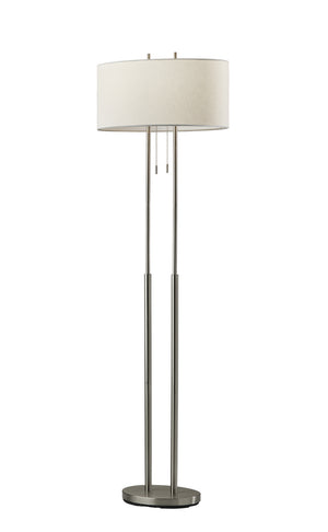 Adesso Home - 4016-22 - Two Light Floor Lamp - Duet - Brushed Steel