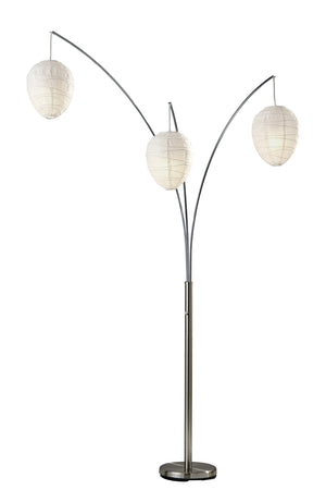 Adesso Home - 4108-22 - Three Light Arc Lamp - Belle - Brushed Steel