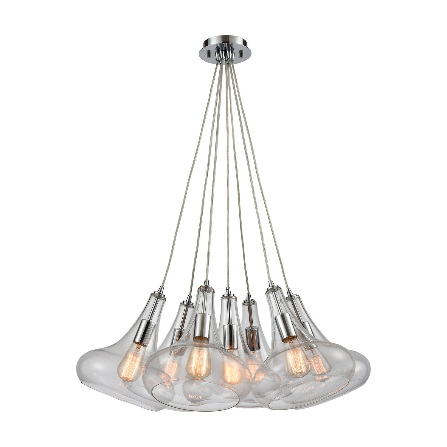 ELK Home - 10422/7SR - Seven Light Pendant - Orbital - Polished Chrome