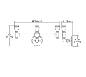 ELK Home - 10684/3 - Three Light Vanity - Cast Iron Pipe - Weathered Zinc