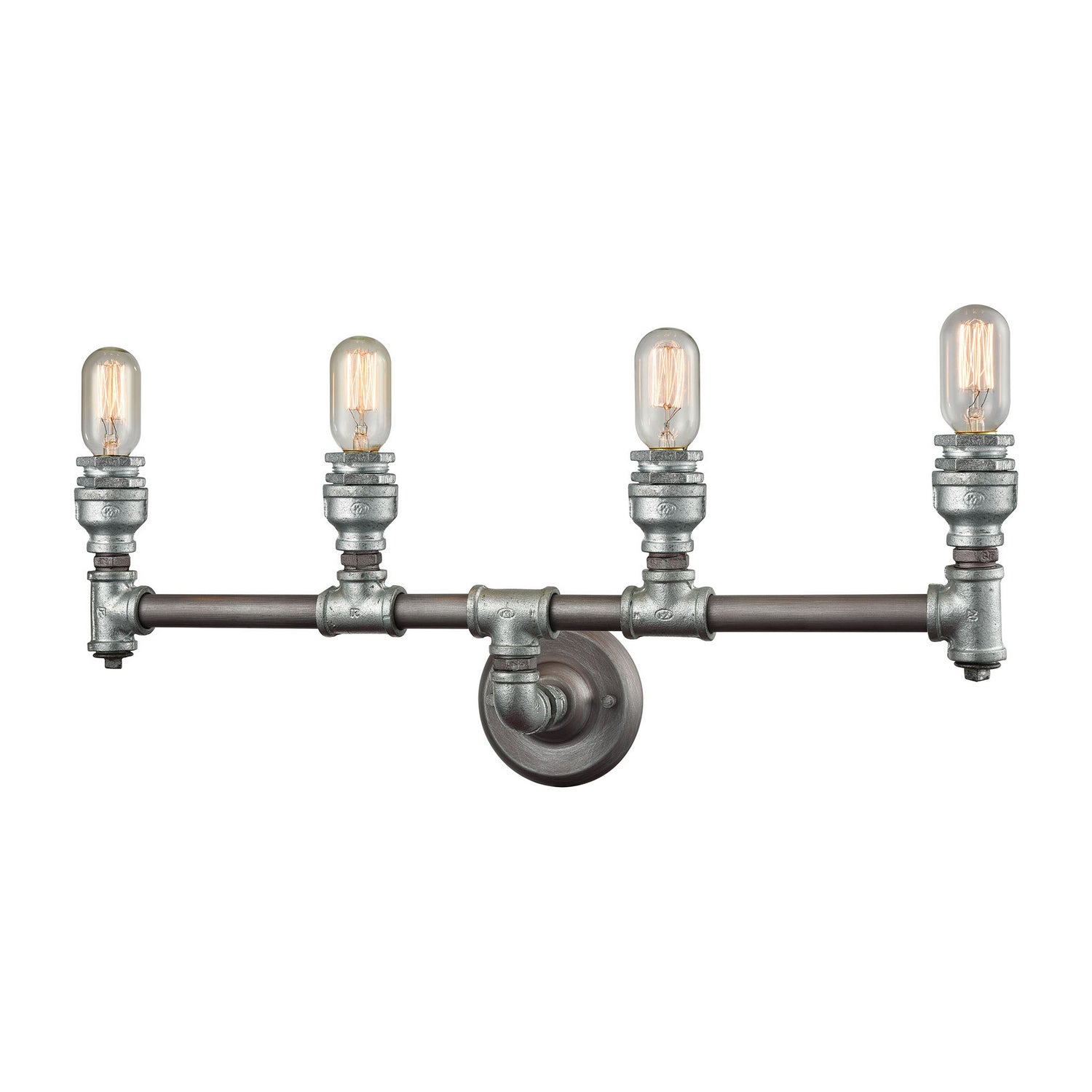 ELK Home - 10685/4 - Four Light Vanity - Cast Iron Pipe - Weathered Zinc