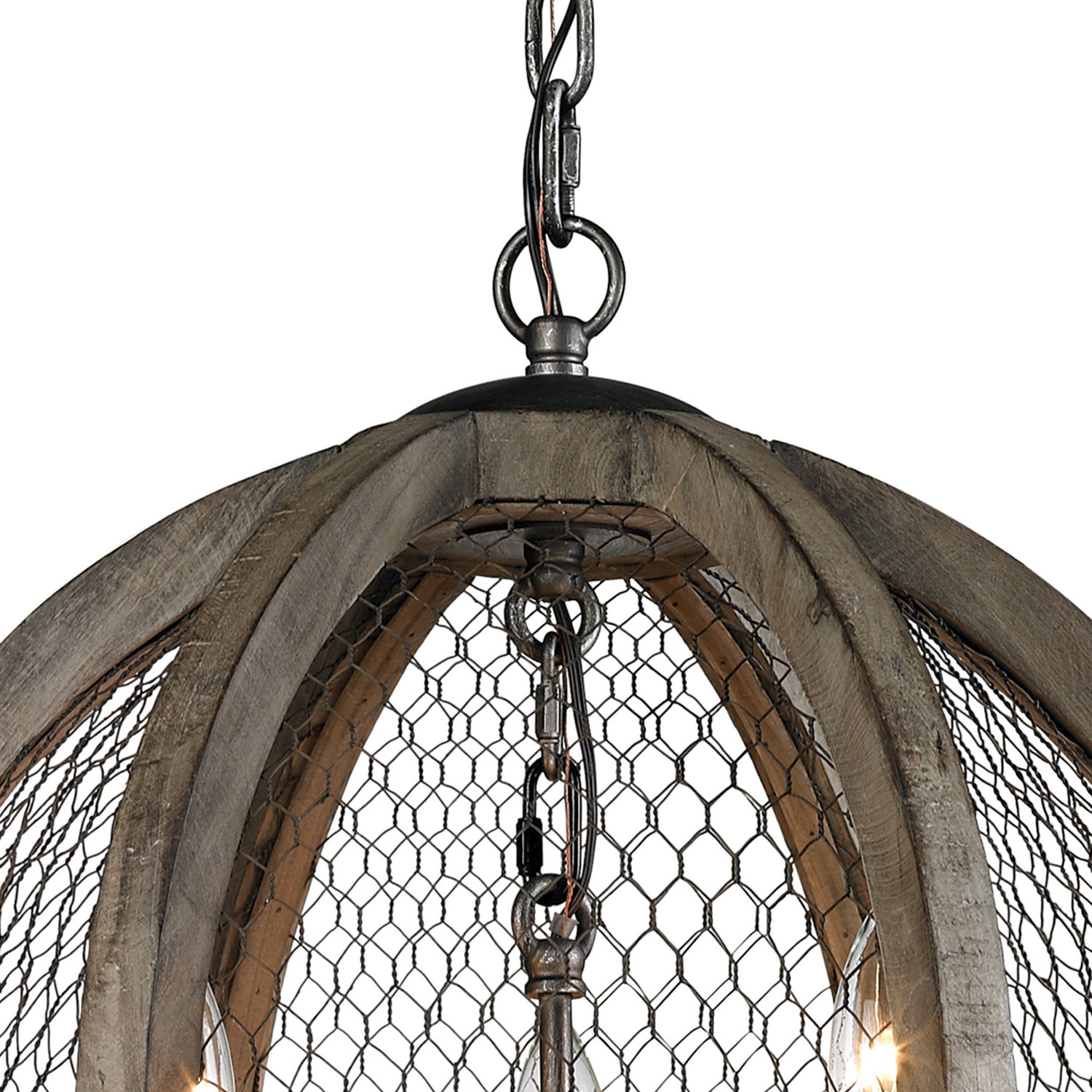 ELK Home - 140-007 - Three Light Pendant - Renaissance Invention - Aged Wood