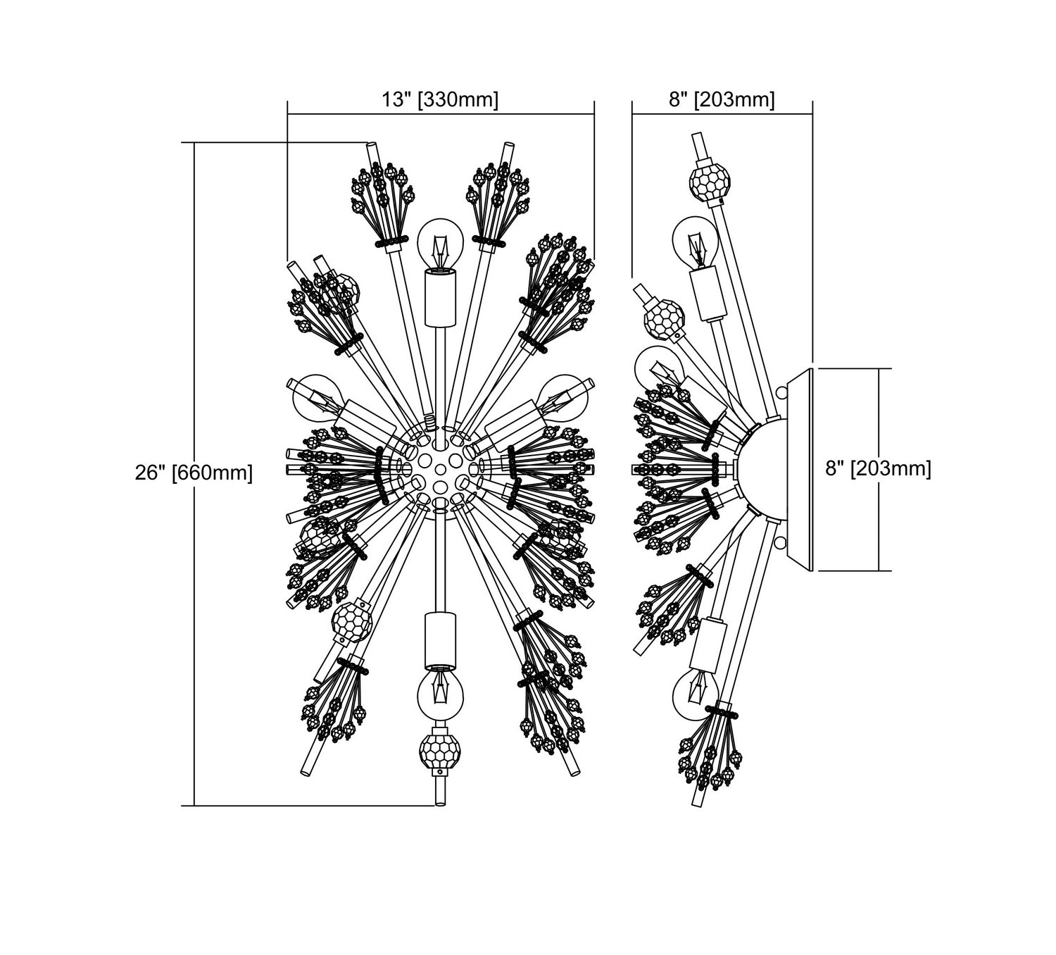 ELK Home - 11747/4 - Four Light Wall Sconce - Starburst - Polished Chrome