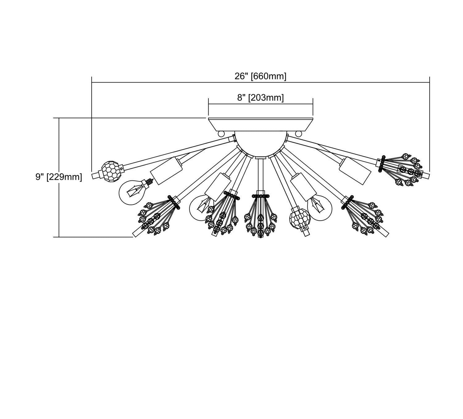 ELK Home - 11748/8 - Eight Light Semi Flush Mount - Starburst - Polished Chrome