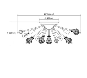 ELK Home - 11748/8 - Eight Light Semi Flush Mount - Starburst - Polished Chrome