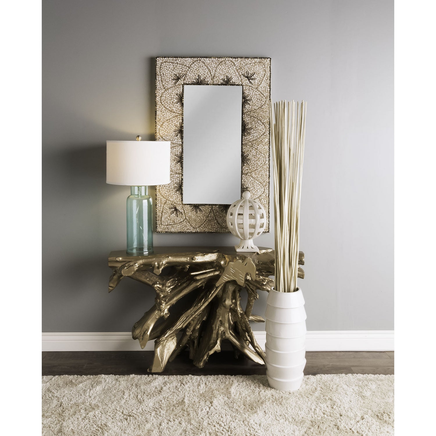 ELK Home - 7011-007 - Console Table - Yava - Champagne Silver