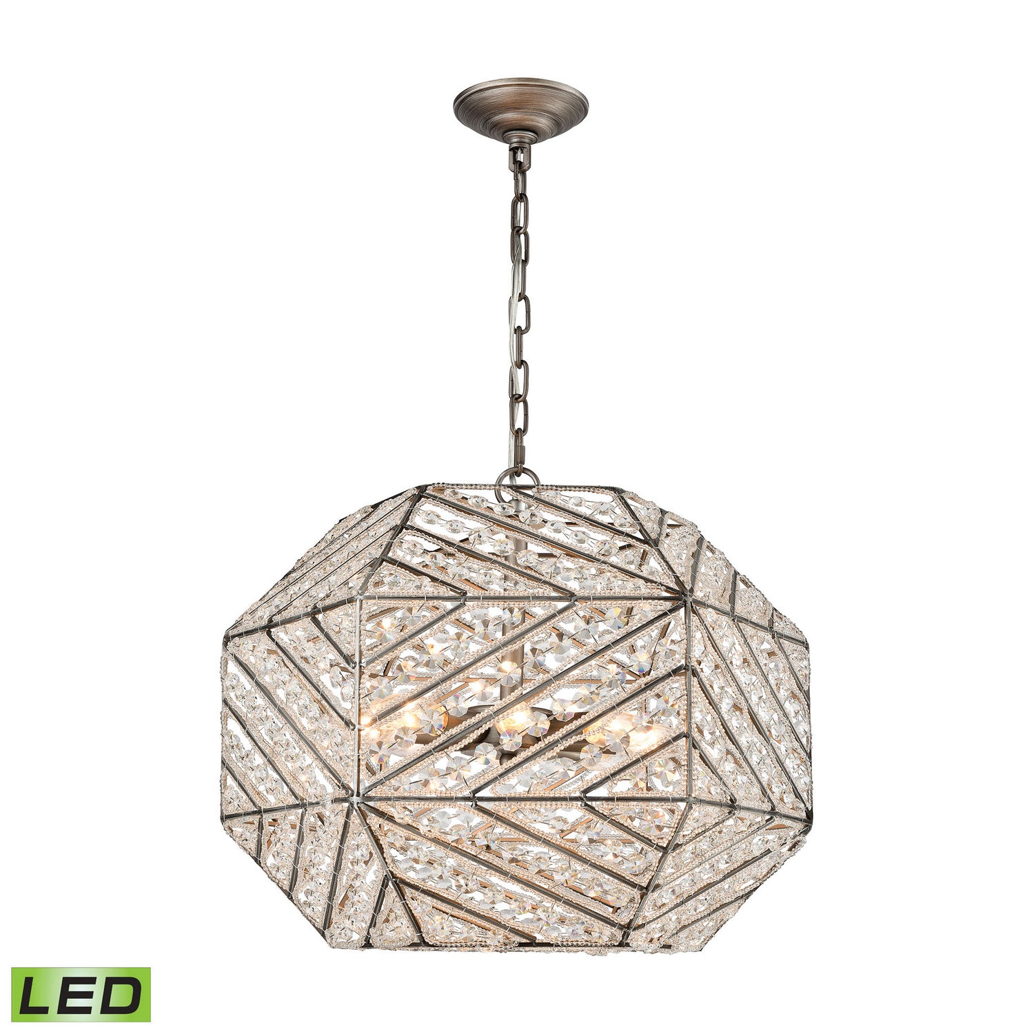 ELK Home - 11837/8-LED - LED Chandelier - Constructs - Weathered Zinc