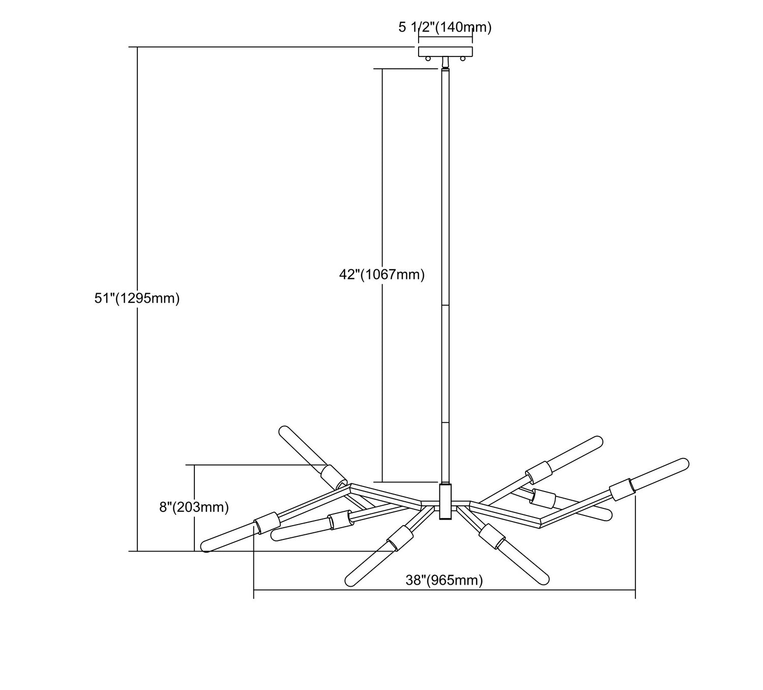 ELK Home - 11857/8 - Eight Light Chandelier - Free Form - Dark Graphite