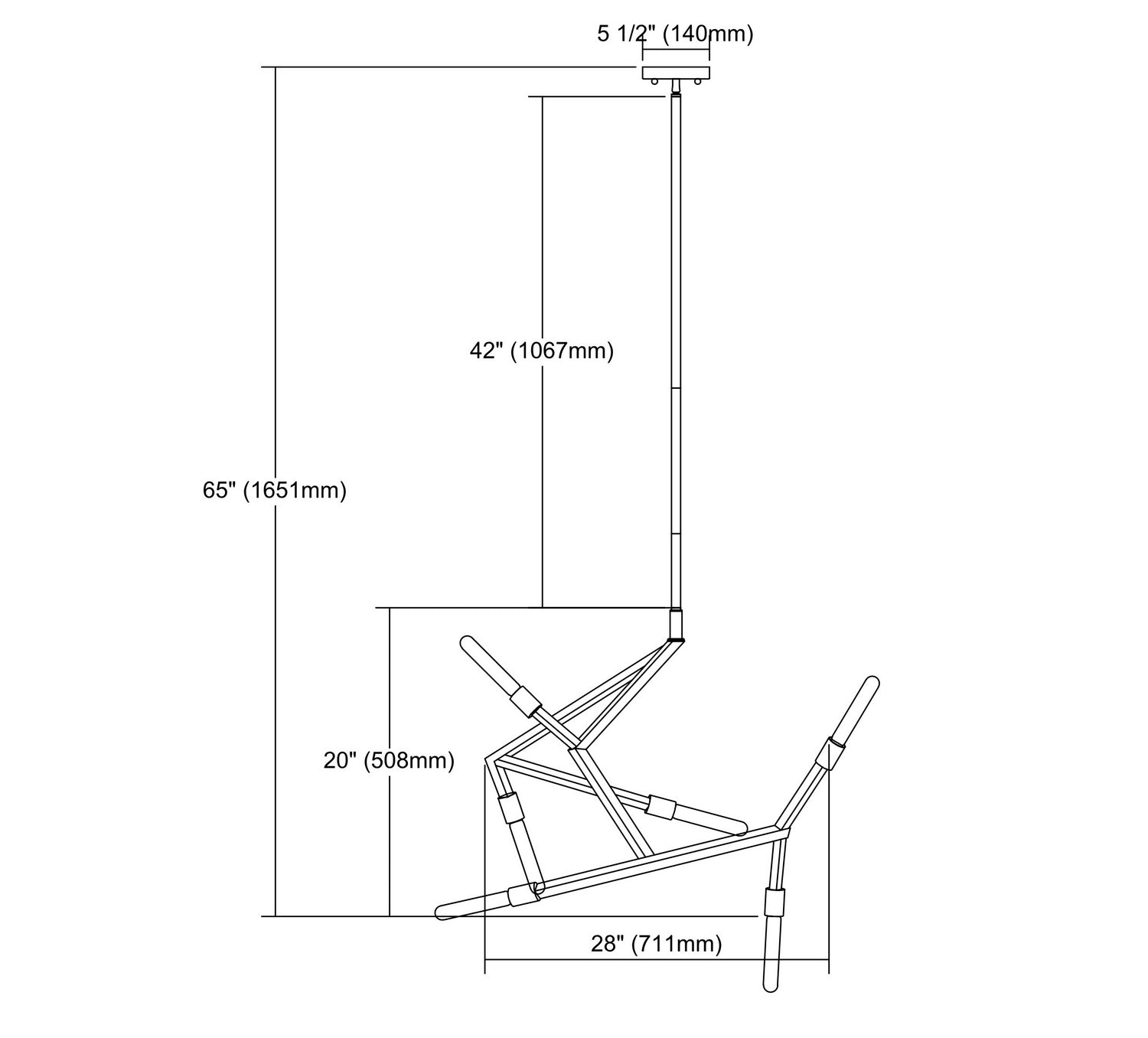 ELK Home - 11858/6 - Six Light Chandelier - Free Form - Dark Graphite