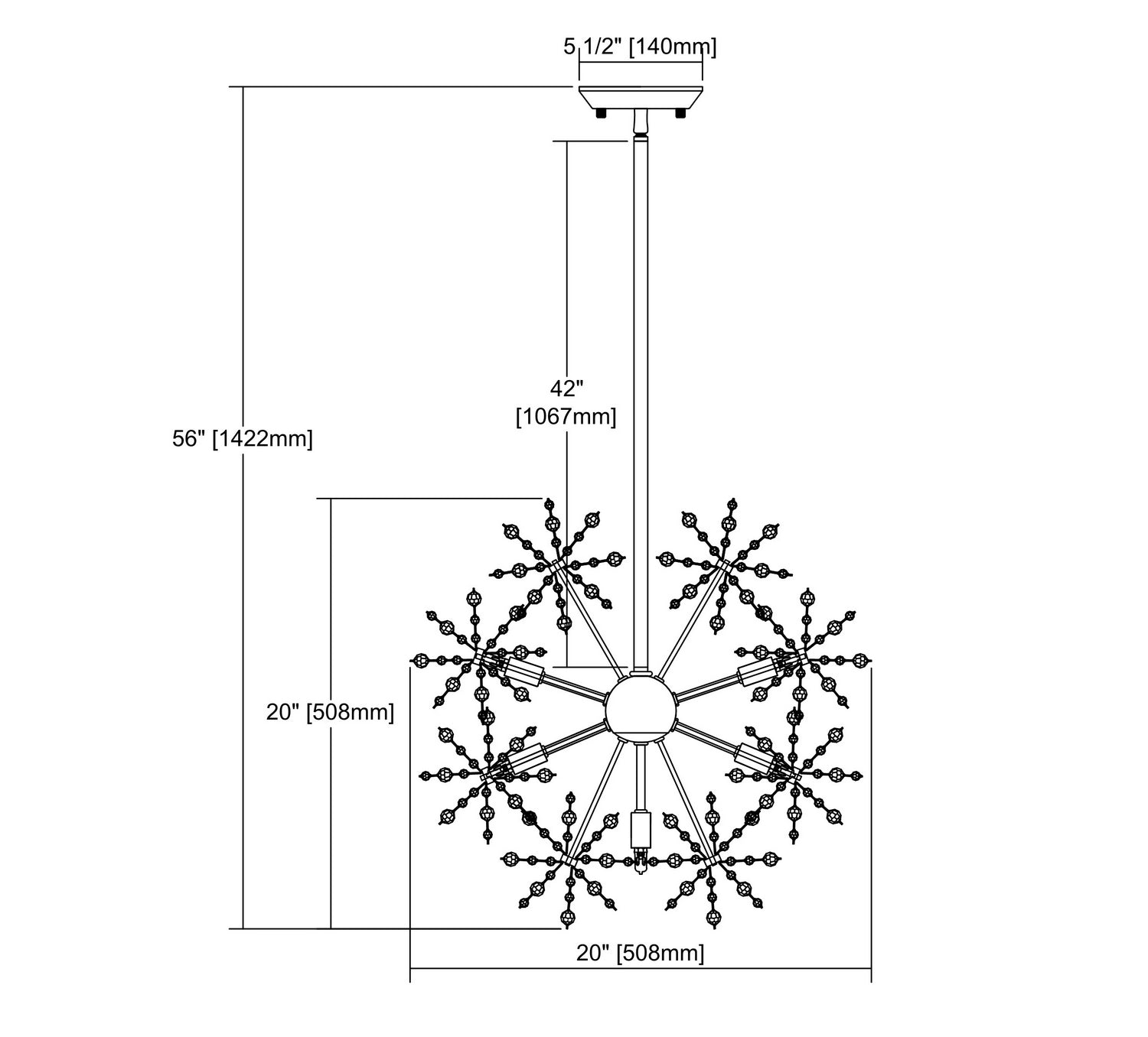 ELK Home - 11893/7 - Seven Light Chandelier - Snowburst - Polished Chrome