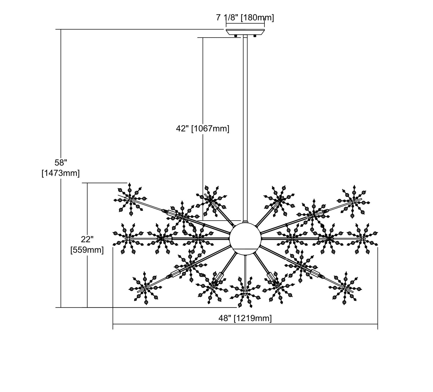 ELK Home - 11896/20 - 20 Light Chandelier - Snowburst - Polished Chrome