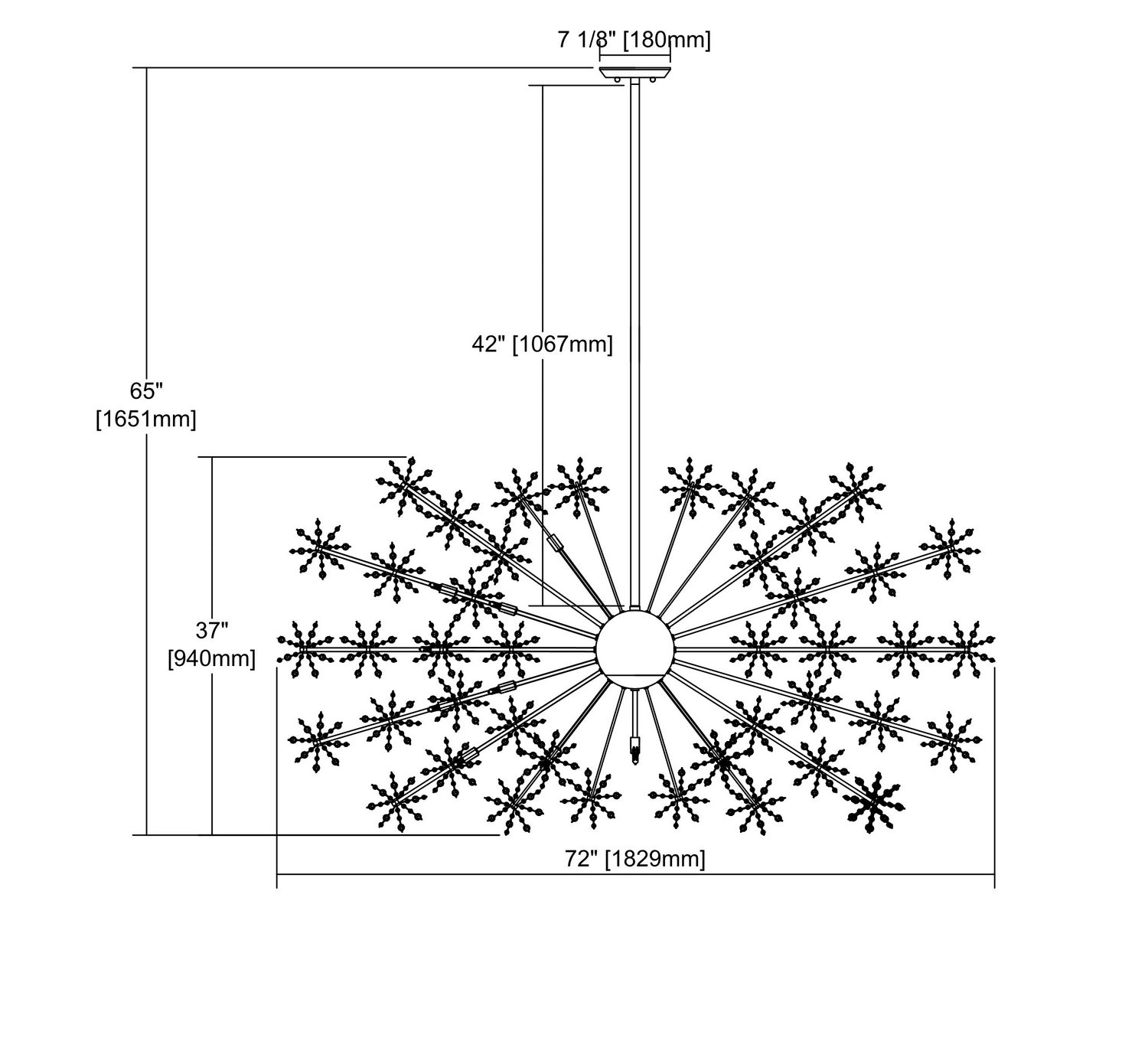 ELK Home - 11897/30 - 30 Light Chandelier - Snowburst - Polished Chrome