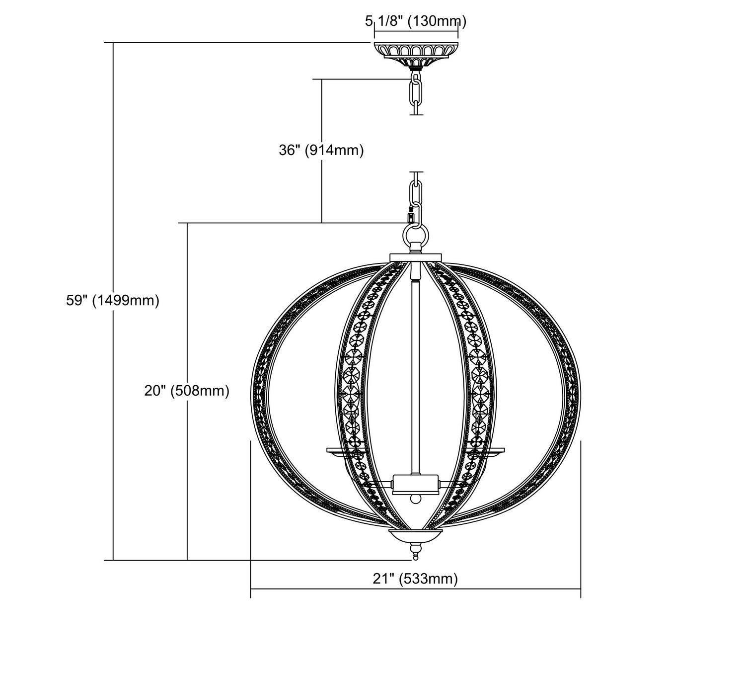 ELK Home - 15965/5 - Five Light Chandelier - Elizabethan - Dark Bronze