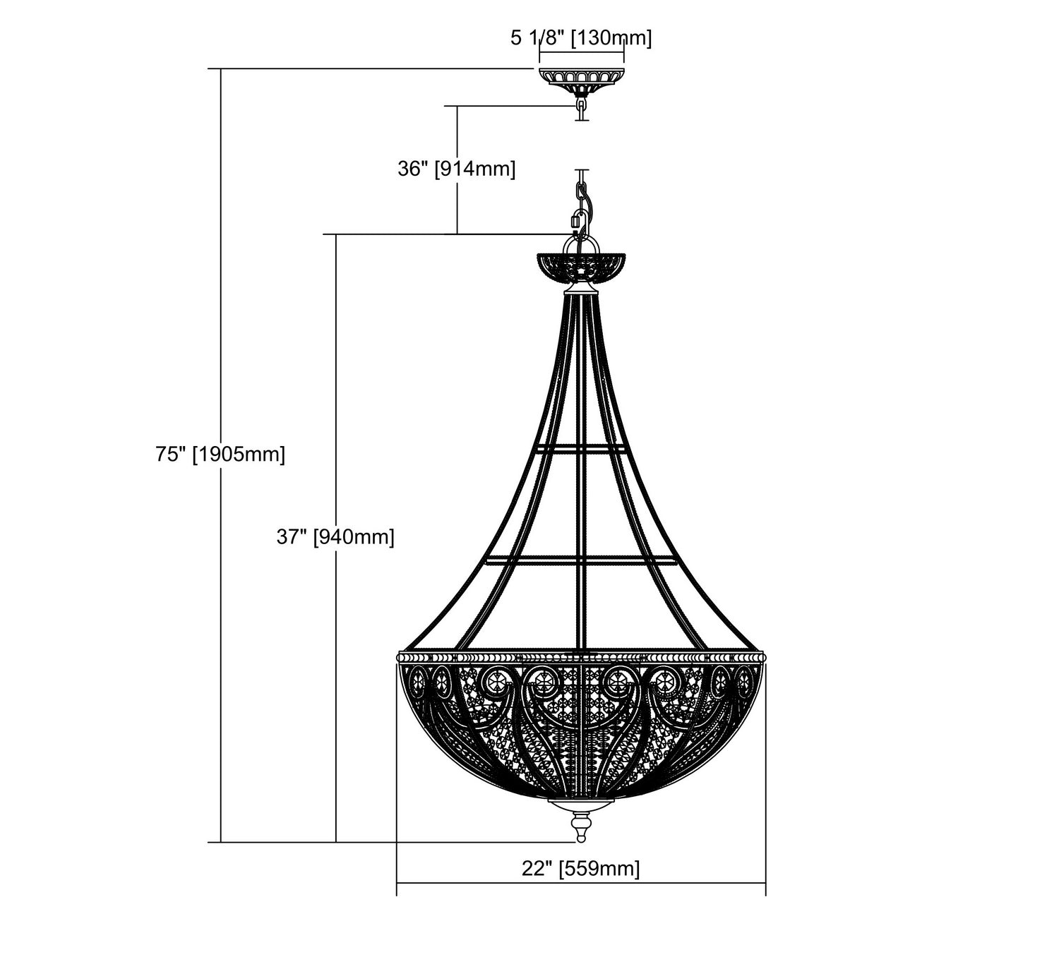 ELK Home - 15966/8 - Eight Light Chandelier - Elizabethan - Dark Bronze