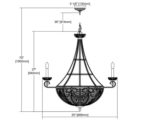 ELK Home - 15968/8+6 - 14 Light Chandelier - Elizabethan - Dark Bronze