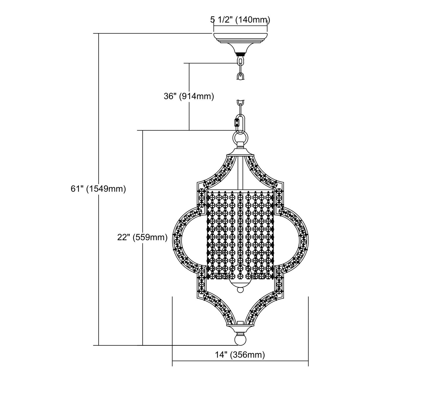 ELK Home - 16270/3 - Three Light Chandelier - Gabrielle - Aged Silver