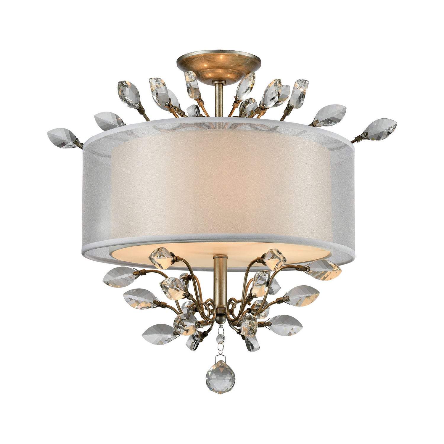 ELK Home - 16281/3 - Three Light Semi Flush Mount - Asbury - Aged Silver