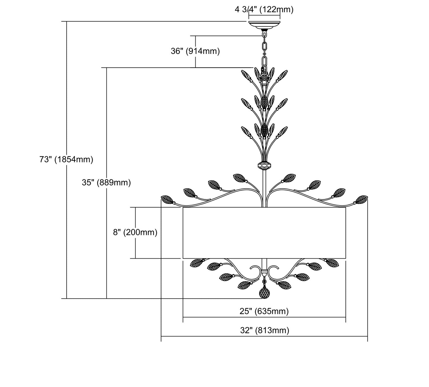 ELK Home - 16283/6 - Six Light Chandelier - Asbury - Aged Silver