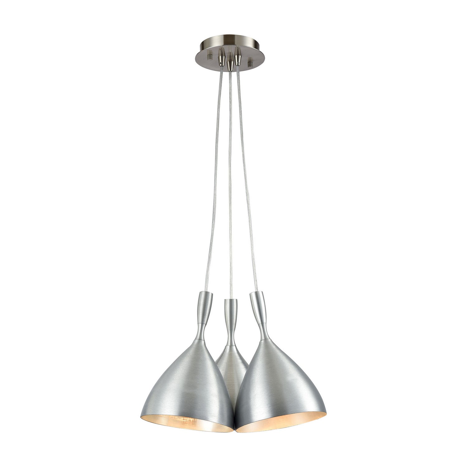 ELK Home - 17042/3SR - Three Light Pendant - Spun Aluminum - Satin Nickel