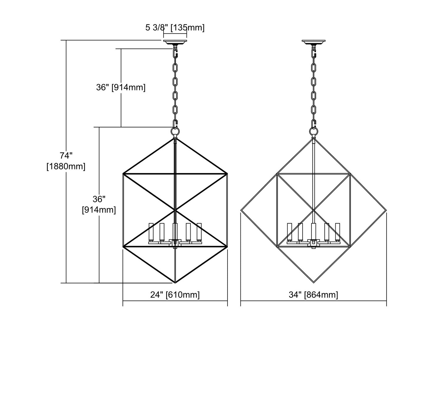 ELK Home - 31586/6 - Six Light Chandelier - Exitor - Polished Nickel