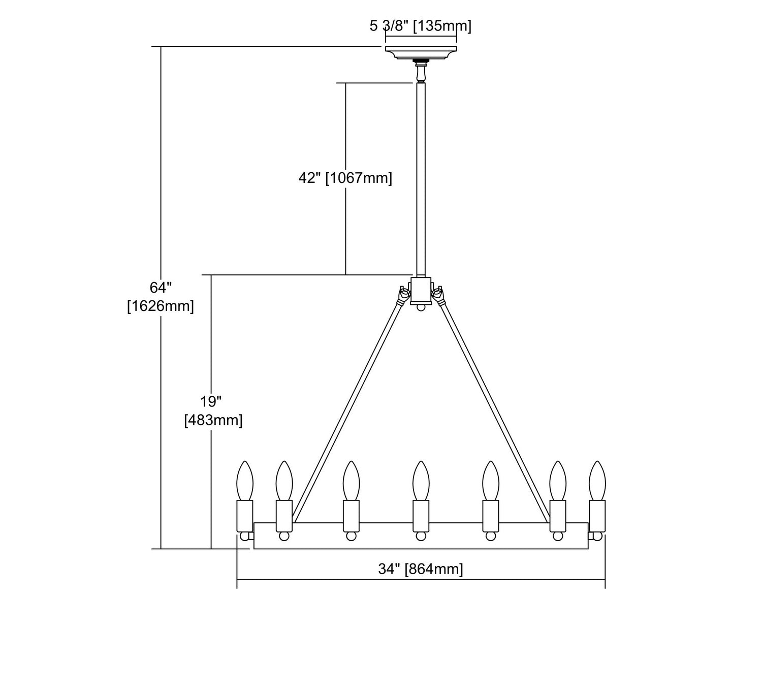 ELK Home - 31822/14 - 14 Light Linear Chandelier - Lewisburg - Malted Rust