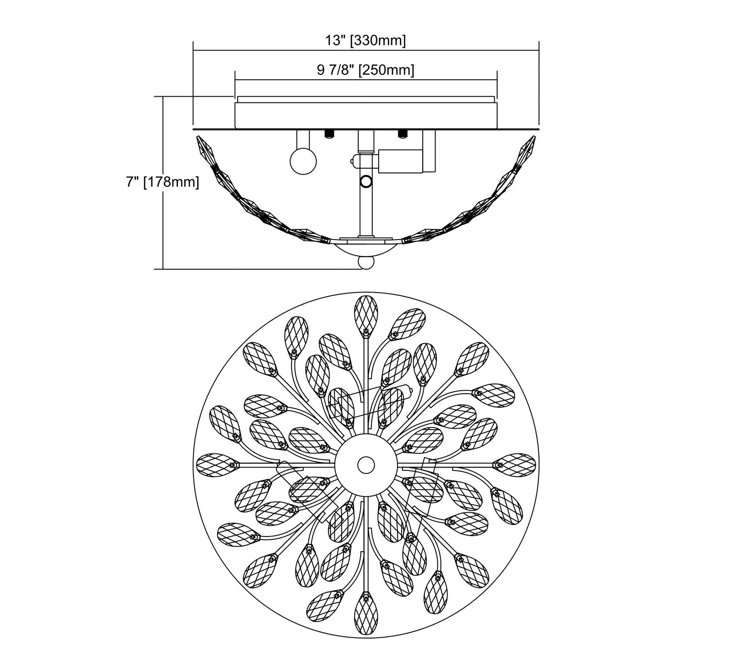 ELK Home - 45260/3 - Three Light Flush Mount - Crystique - Polished Chrome