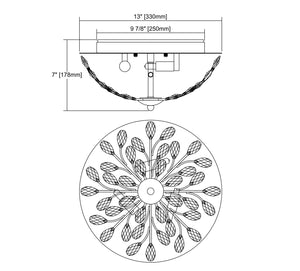 ELK Home - 45260/3 - Three Light Flush Mount - Crystique - Polished Chrome