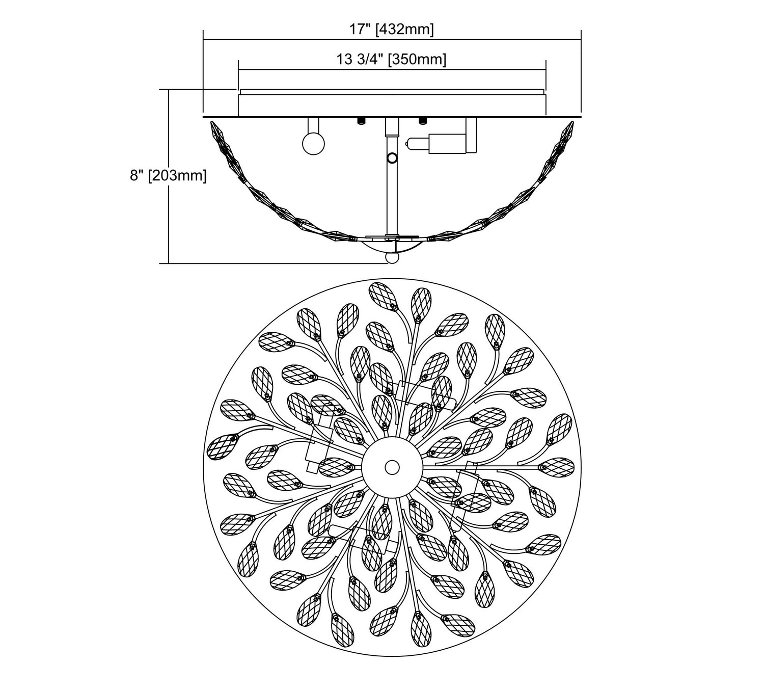 ELK Home - 45261/4 - Four Light Flush Mount - Crystique - Polished Chrome