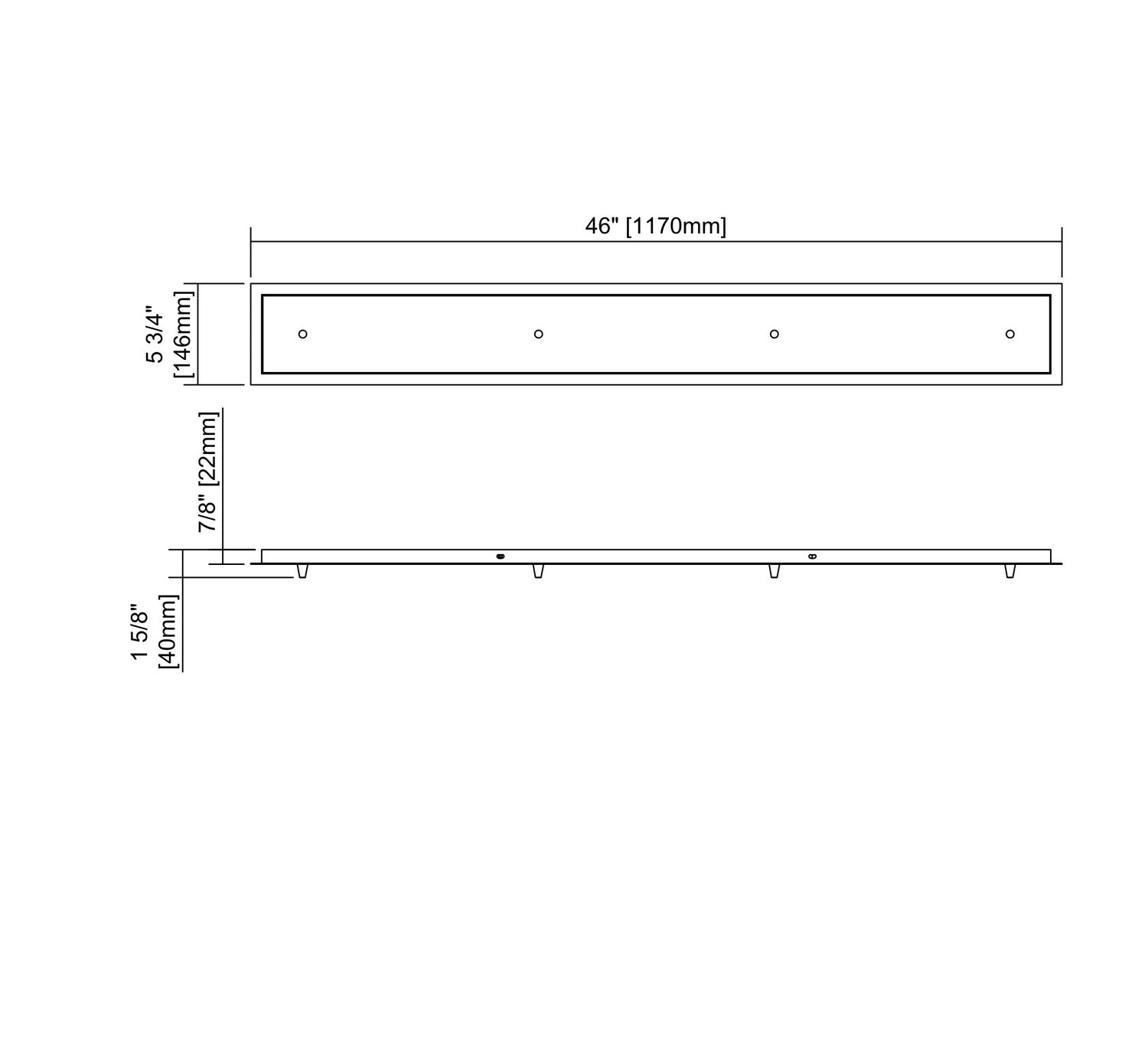 ELK Home - 4LP-CHR - Four Light Linear Pan - Pendant Options - Polished Chrome