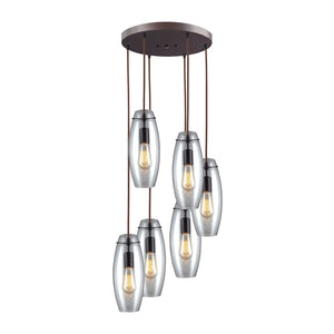 ELK Home - 60044-6R - Six Light Pendant - Menlow Park - Oil Rubbed Bronze