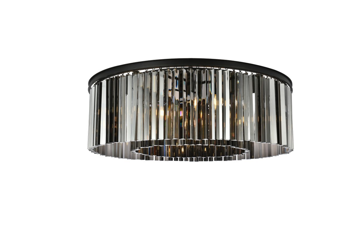 Elegant Lighting - 1208F43MB-SS/RC - Ten Light Flush Mount - Sydney - Matte Black