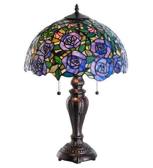 Meyda Tiffany - 138584 - Two Light Table Lamp - Rose Garden - Mahogany Bronze