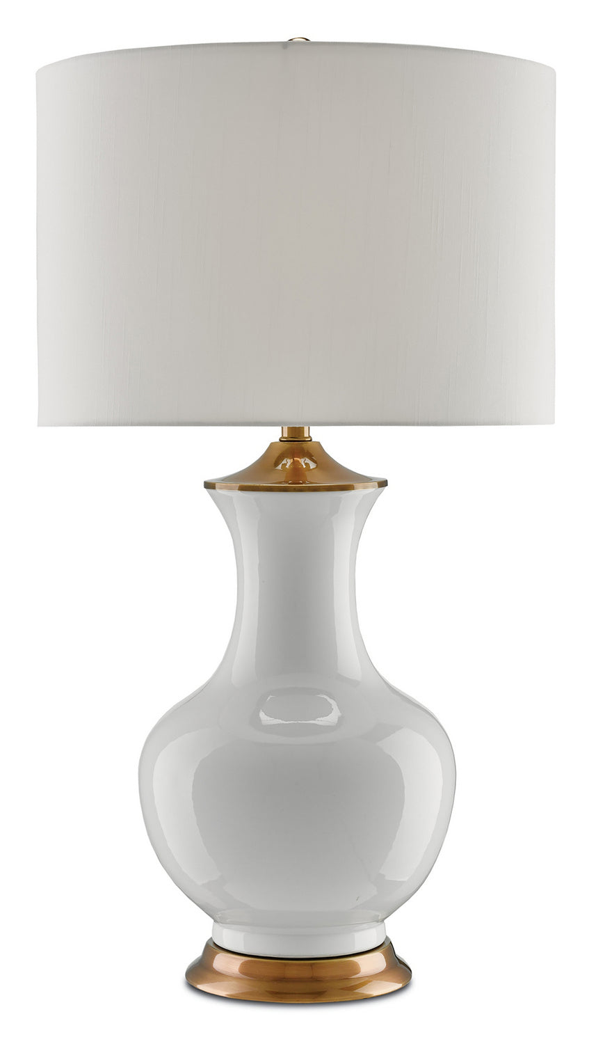 Currey and Company - 6000-0020 - One Light Table Lamp - Lilou - White/Antique Brass