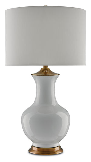 Currey and Company - 6000-0020 - One Light Table Lamp - Lilou - White/Antique Brass