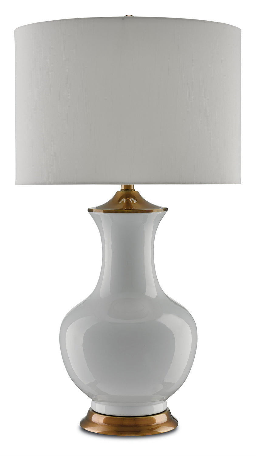 Currey and Company - 6000-0020 - One Light Table Lamp - Lilou - White/Antique Brass