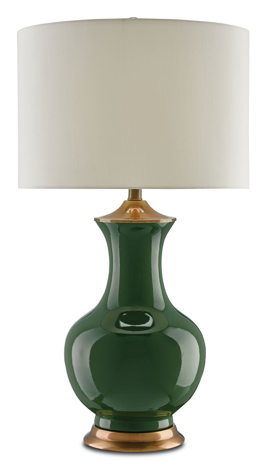 Currey and Company - 6000-0022 - One Light Table Lamp - Lilou - Green/Antique Brass