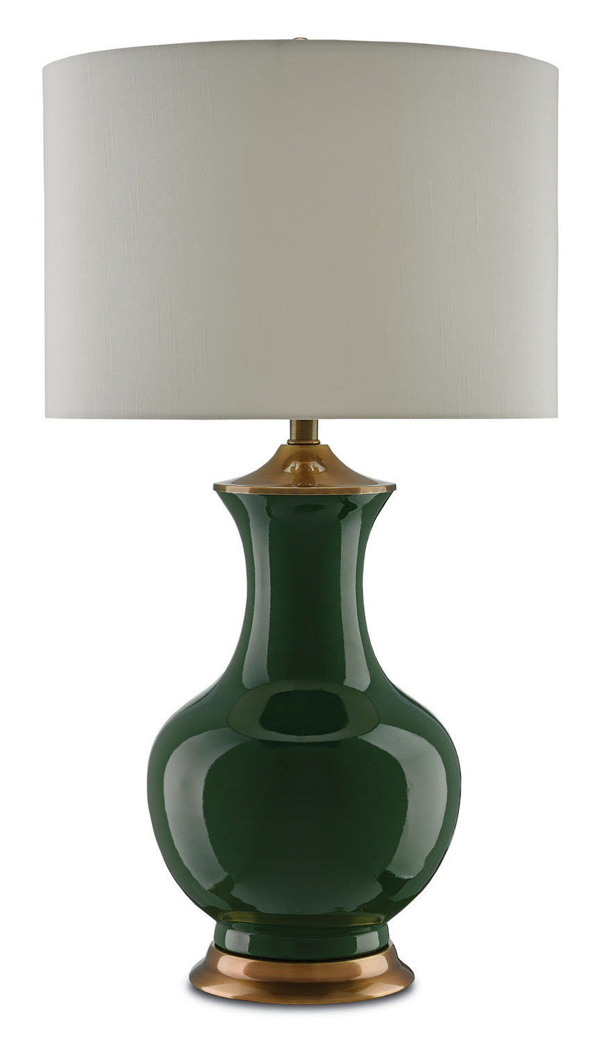 Currey and Company - 6000-0022 - One Light Table Lamp - Lilou - Green/Antique Brass