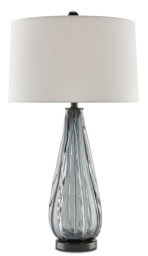 Currey and Company - 6000-0027 - One Light Table Lamp - Nightcap - Blue-Gray/Clear/Black